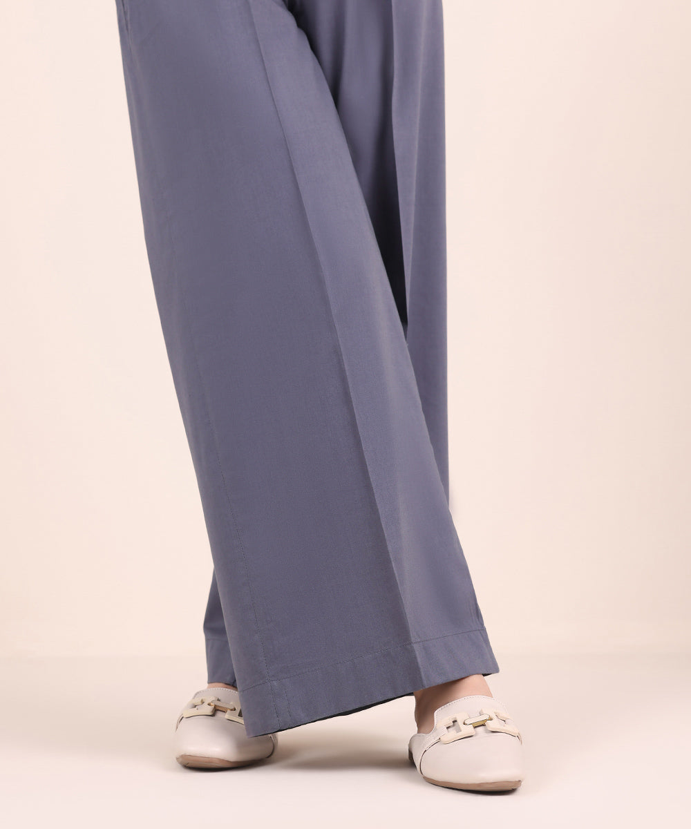 Women's Pret Cotton Viscose Grey Solid Culottes