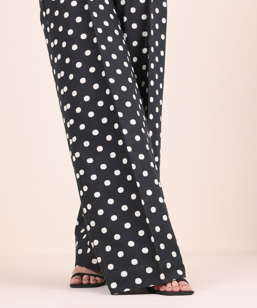 Women's Pret Khaddar Black Printed Culottes