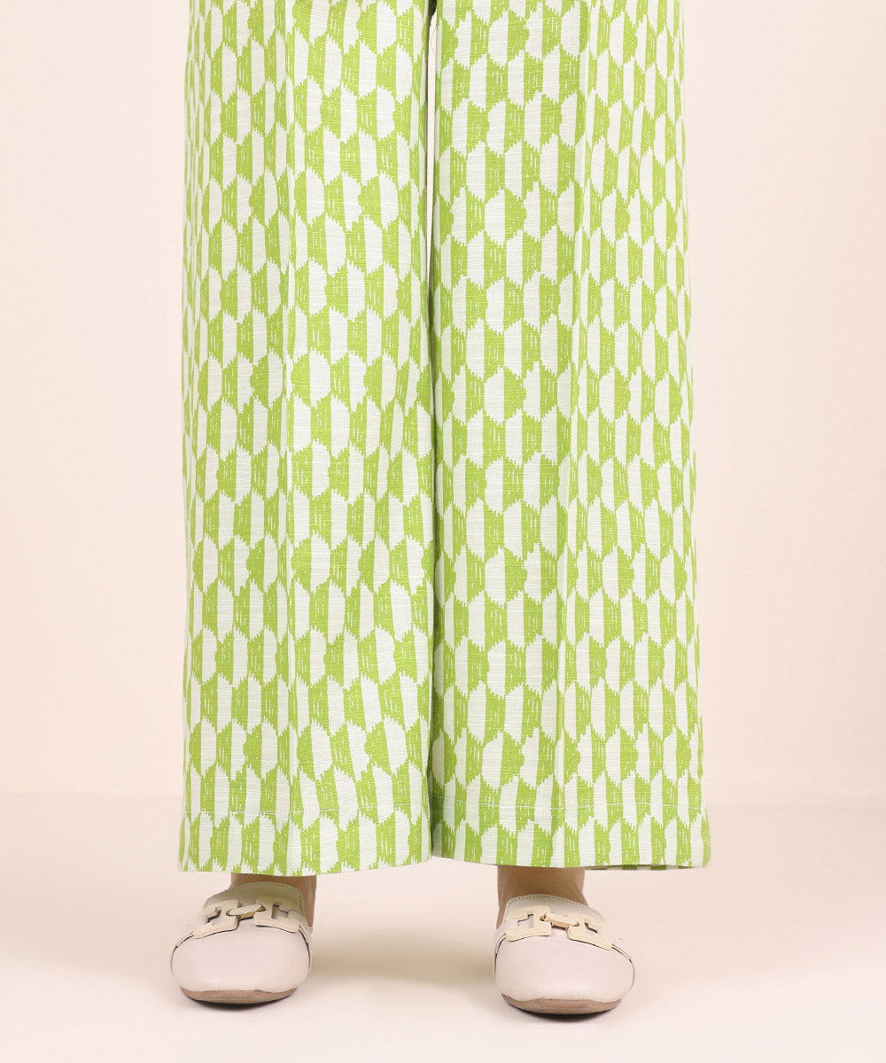 Women's Pret Khaddar Green Printed Culottes