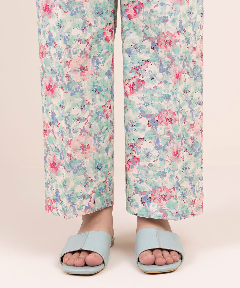 Women's Pret Cambric Multi Printed Straight Pants