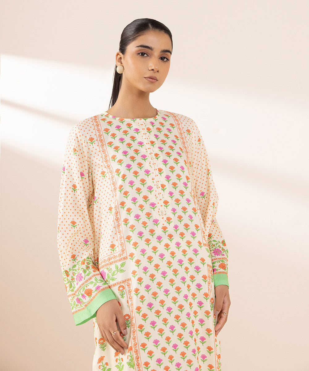 Women's Pret Arabic Lawn Multi Printed Straight Shirt