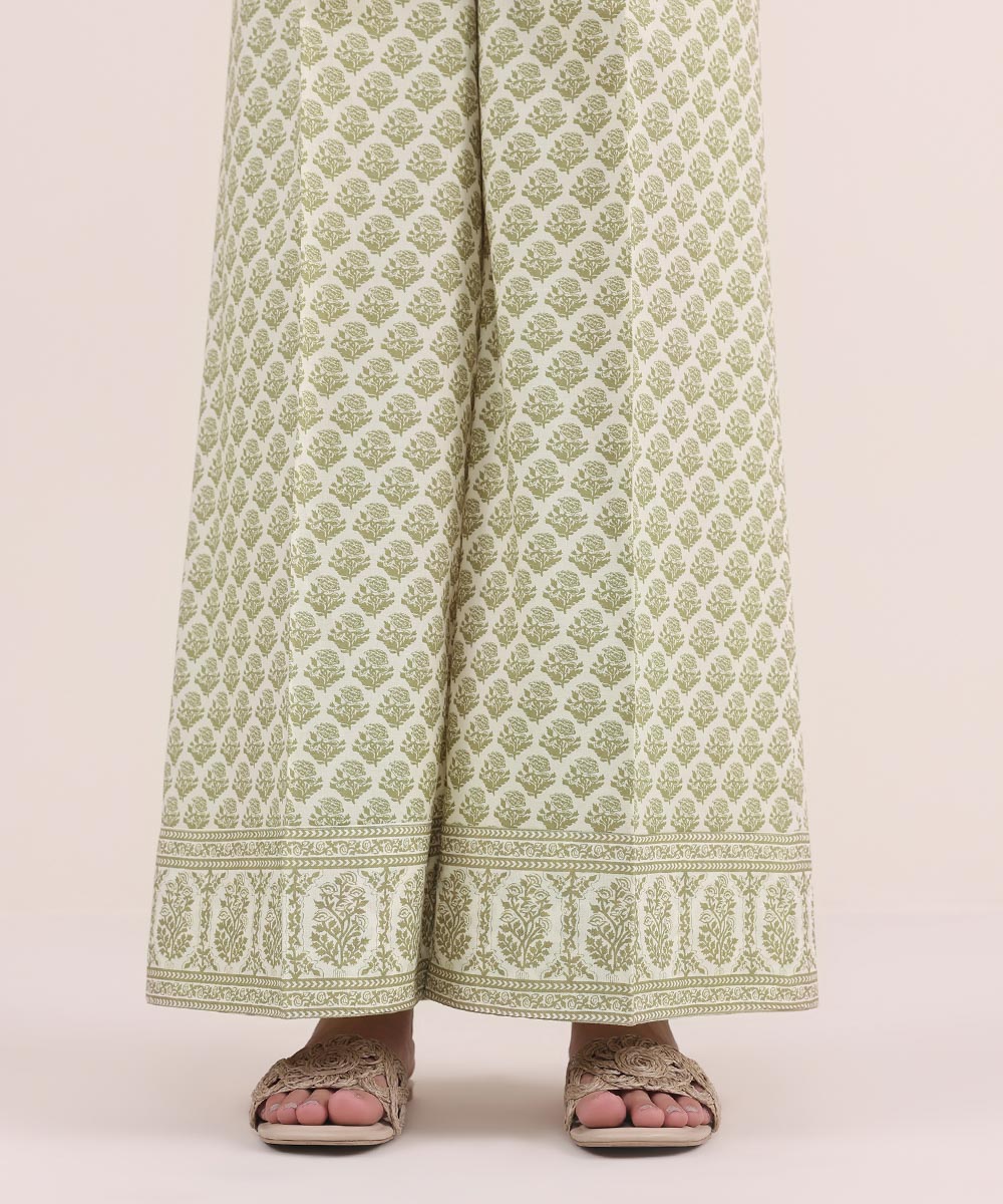 Women's Pret Cambric Beige Printed Culottes