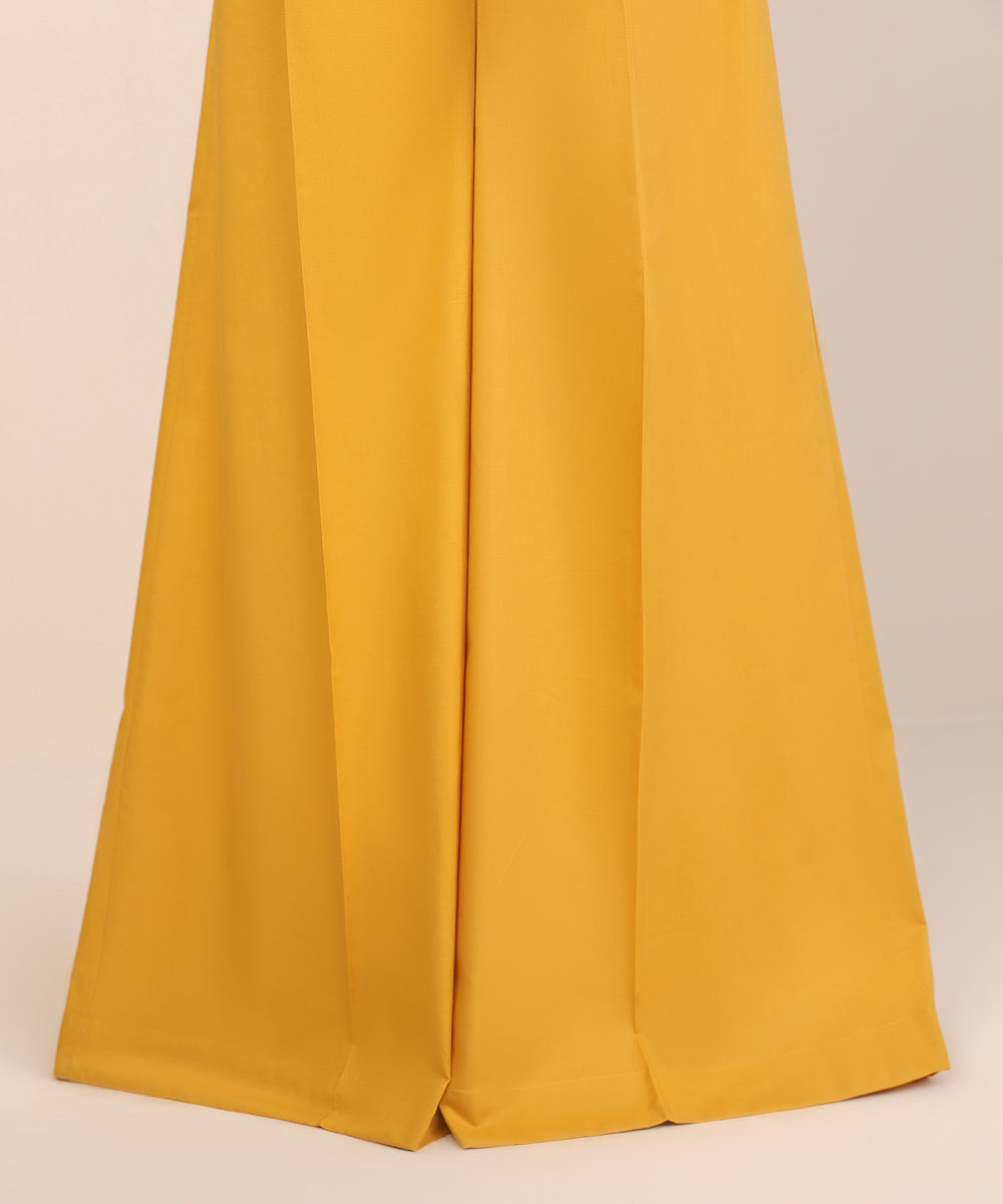 Women's Pret Cambric Yellow Solid Sharara