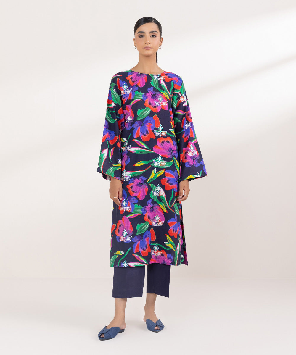 Women's Pret Light Khaddar Embroidered Multi Boxy Shirt