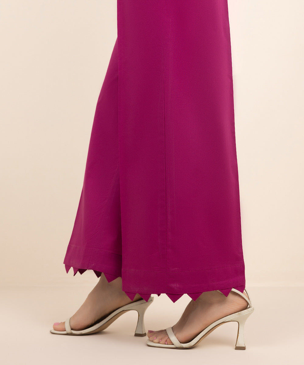 Women's Pret Cambric Pink Solid Culottes