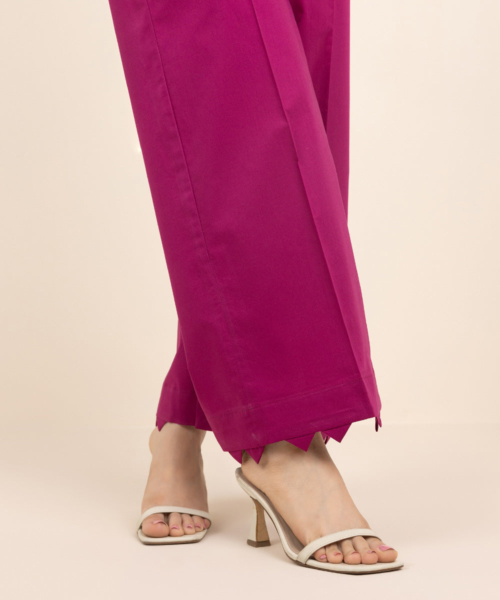 Women's Pret Cambric Pink Solid Culottes