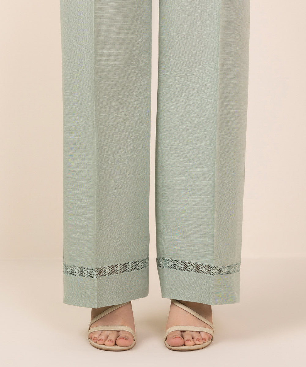 Solid Khaddar Straight Pants