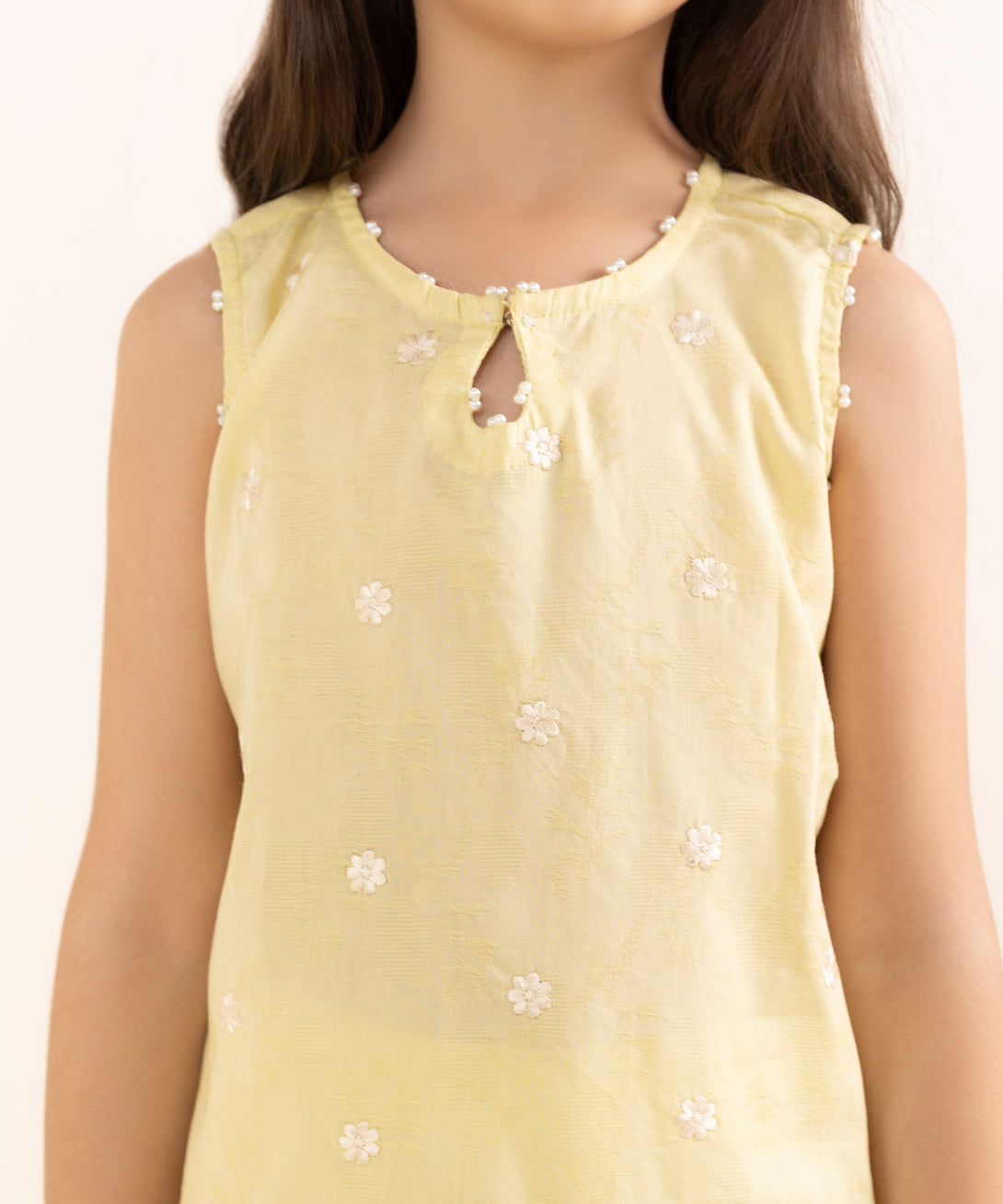 Mommy & Me Girls Two Piece Cotton Jacquard Embroidered Suit