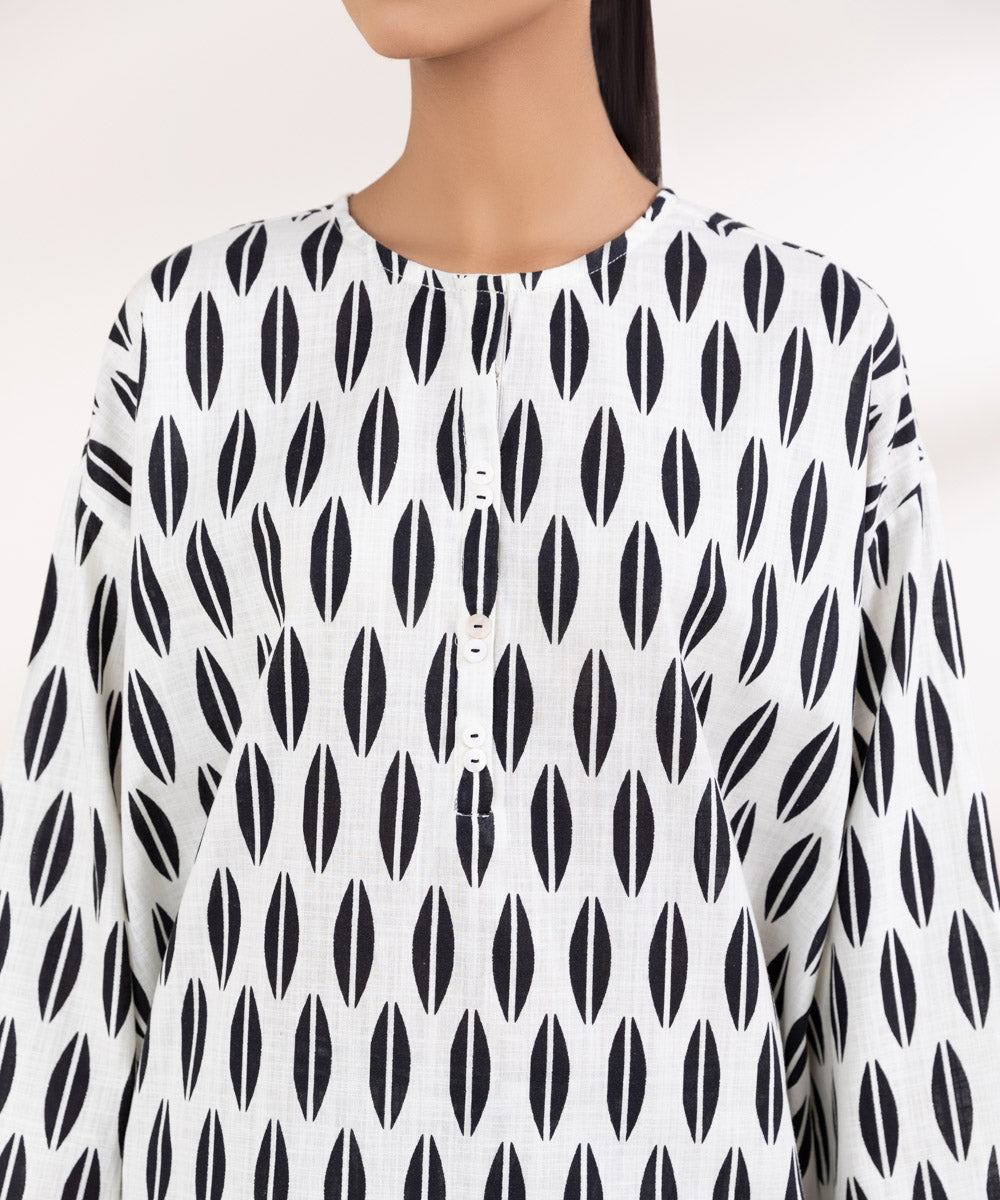 Women's Pret Khaddar Printed Multi Boxy Shirt