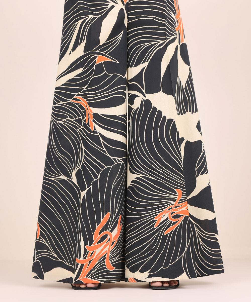 Women's Pret Linen Multi Printed Flared Pants