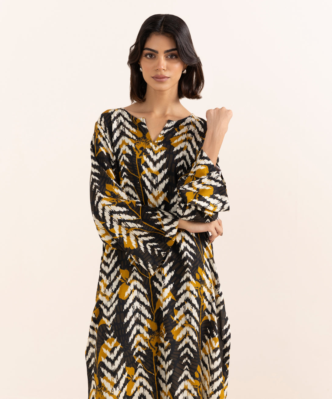 Women's RTW Arabic Lawn Multi Printed A-Line Shirt