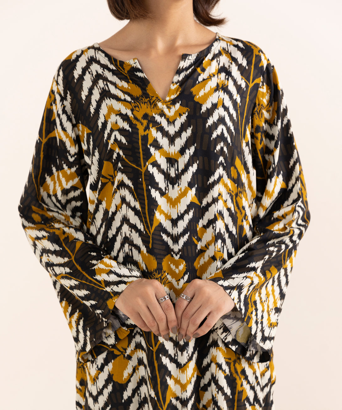 Women's RTW Arabic Lawn Multi Printed A-Line Shirt
