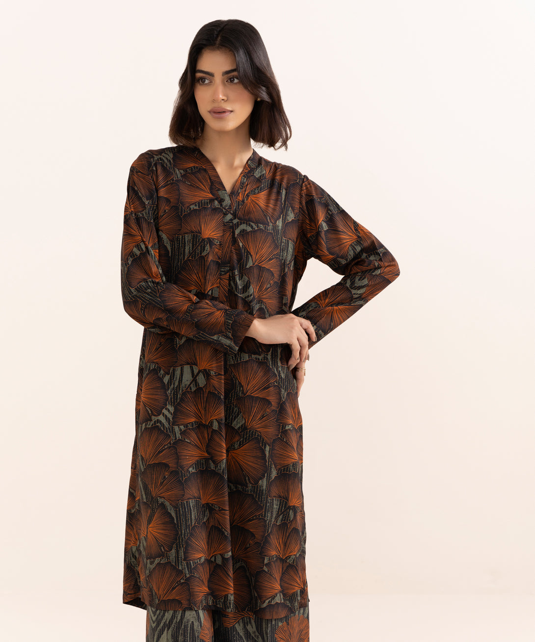 Women's RTW Arabic Lawn Multi Printed A-Line Shirt