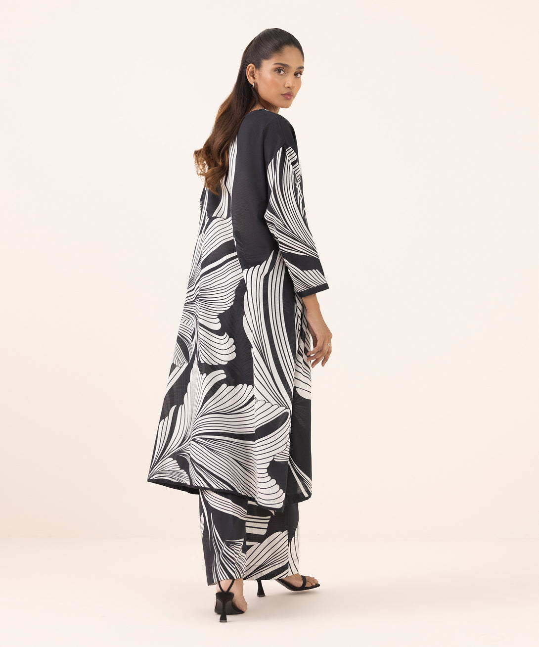 Women's RTW Dobby Multi Printed Drop Shoulder Shirt