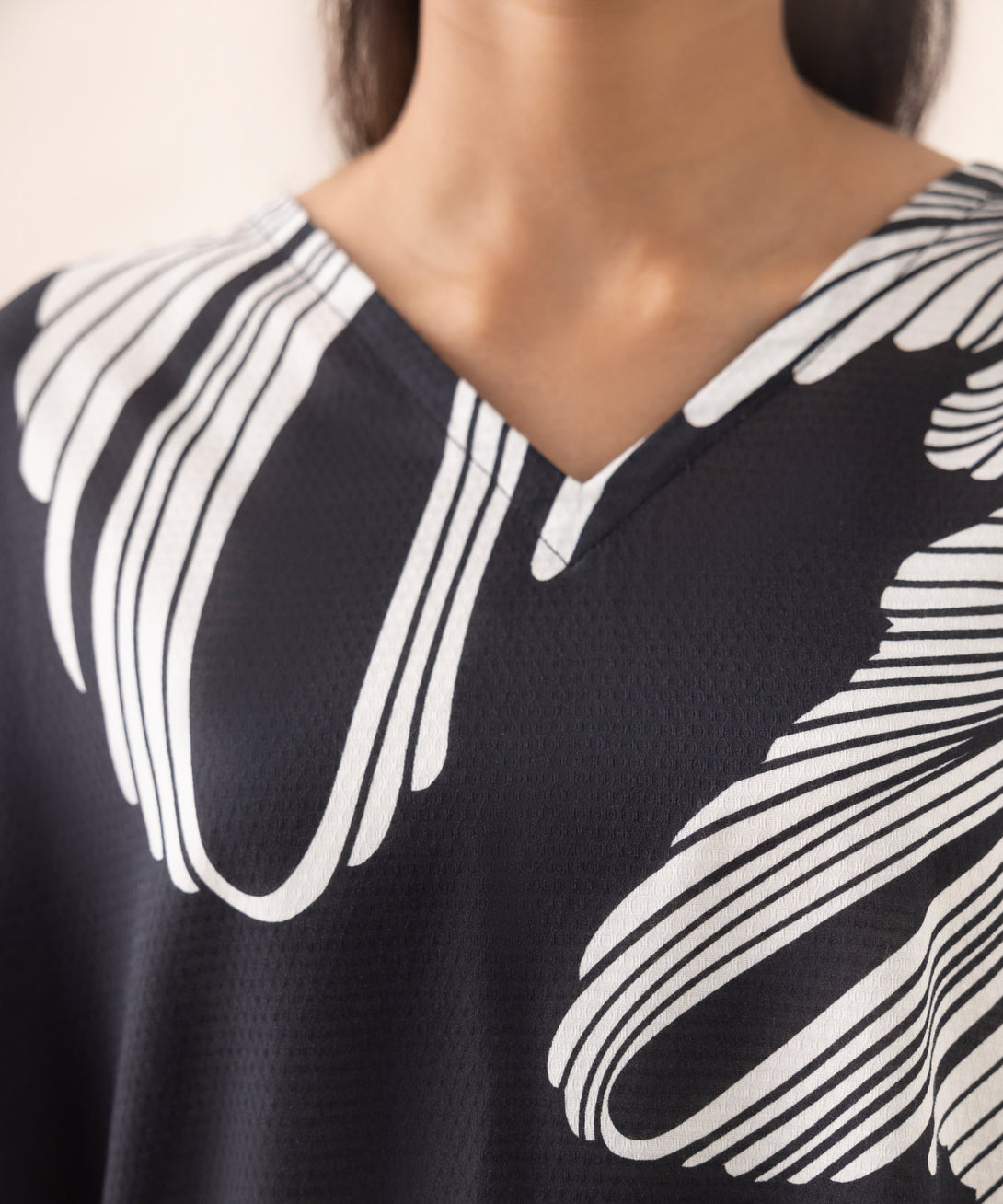 Women's RTW Dobby Multi Printed Drop Shoulder Shirt
