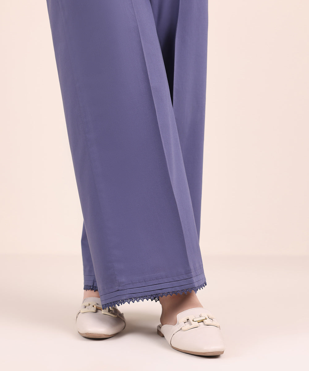 Women's Pret Cambric Blue Solid Culottes