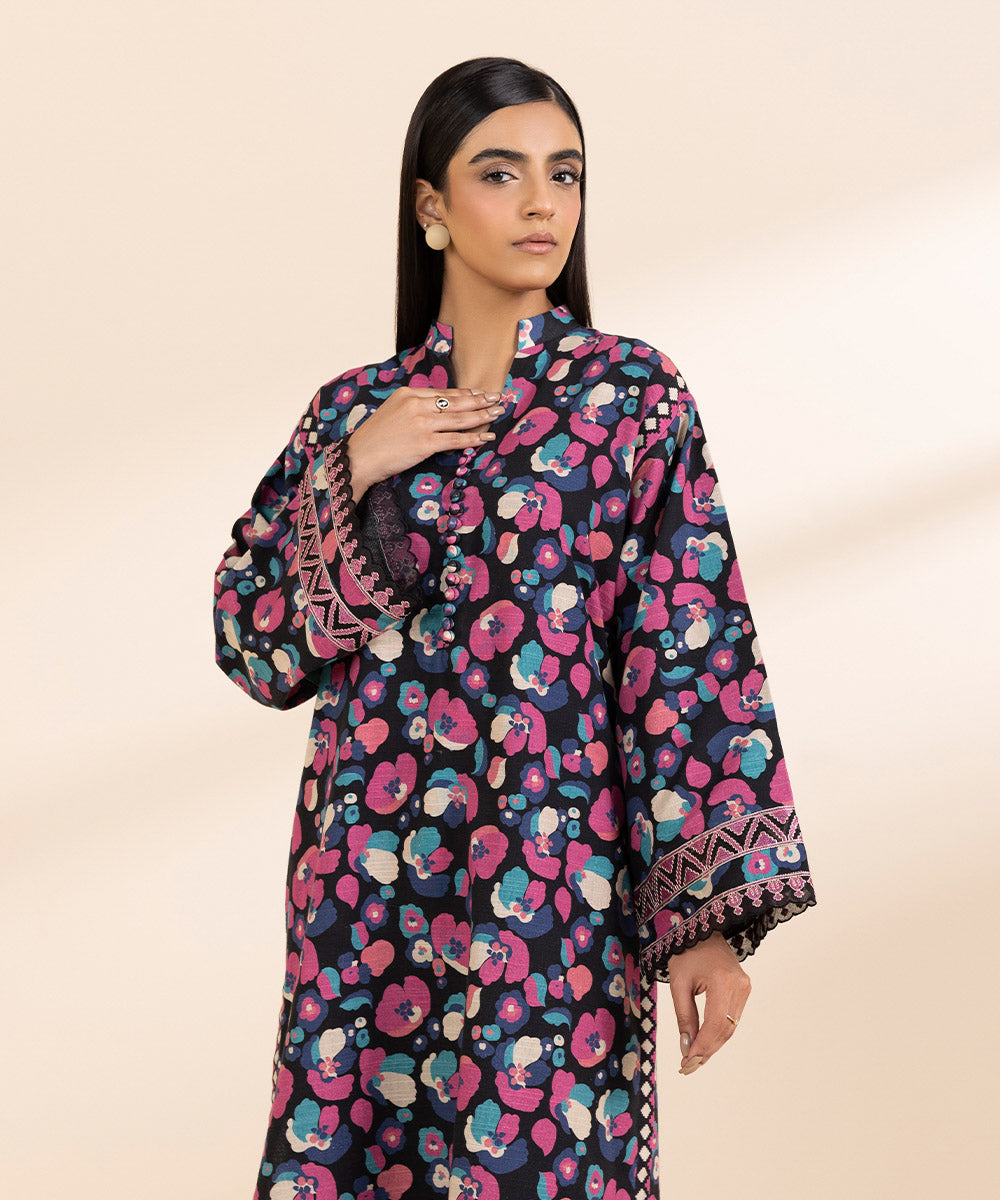 Women's Unstitched Cambric Embroidered Multi 2 Piece Suit