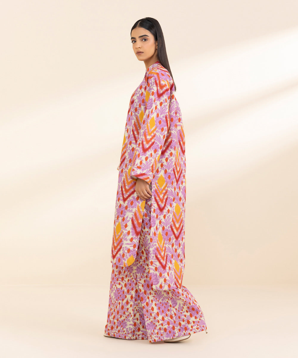 Women's Unstitched Khaddar Printed Multi 2 Piece Suit