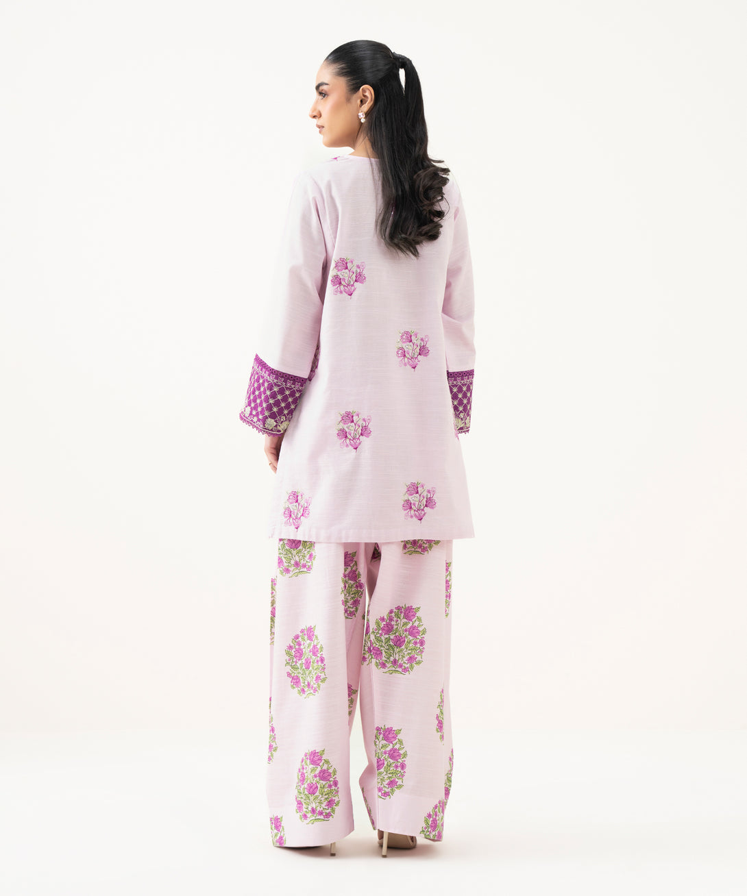 Women's RTW Cambric Purple Embroidered Boxy Shirt