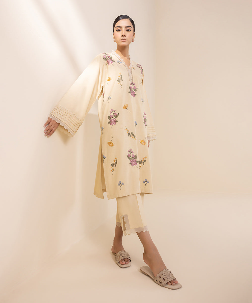 2 Piece - Embroidered Arabic Lawn Suit