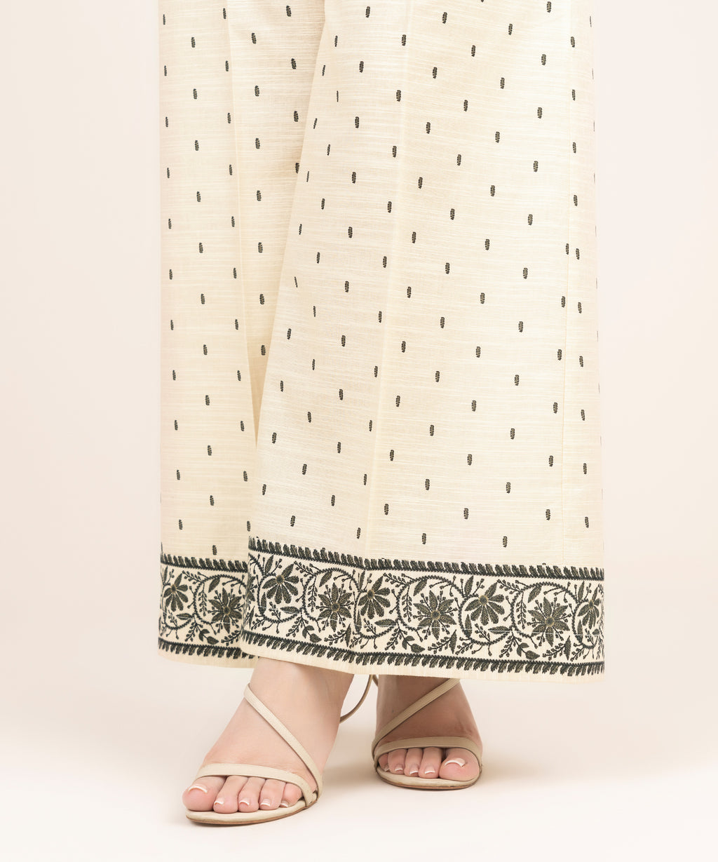 Printed Cotton Flared Pants