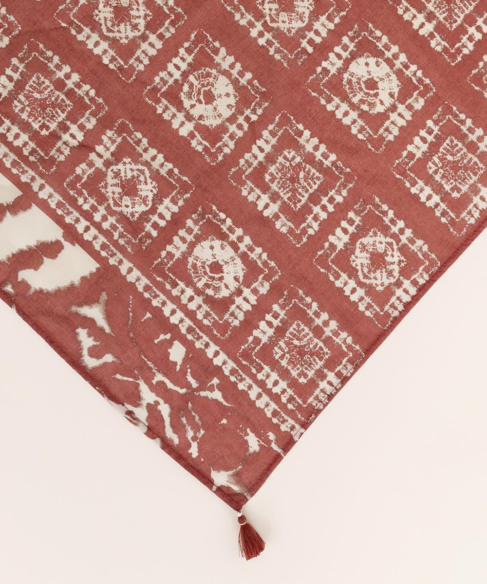 Fine Voile Red Printed Dupatta