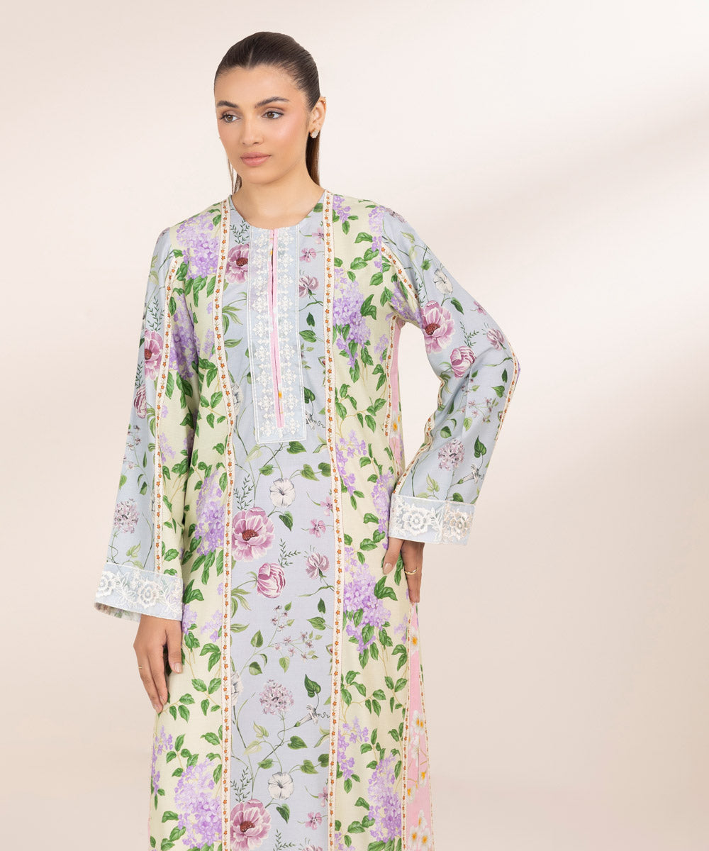 Women's Pret Arabic Lawn Embroidered Multi A-Line Shirt