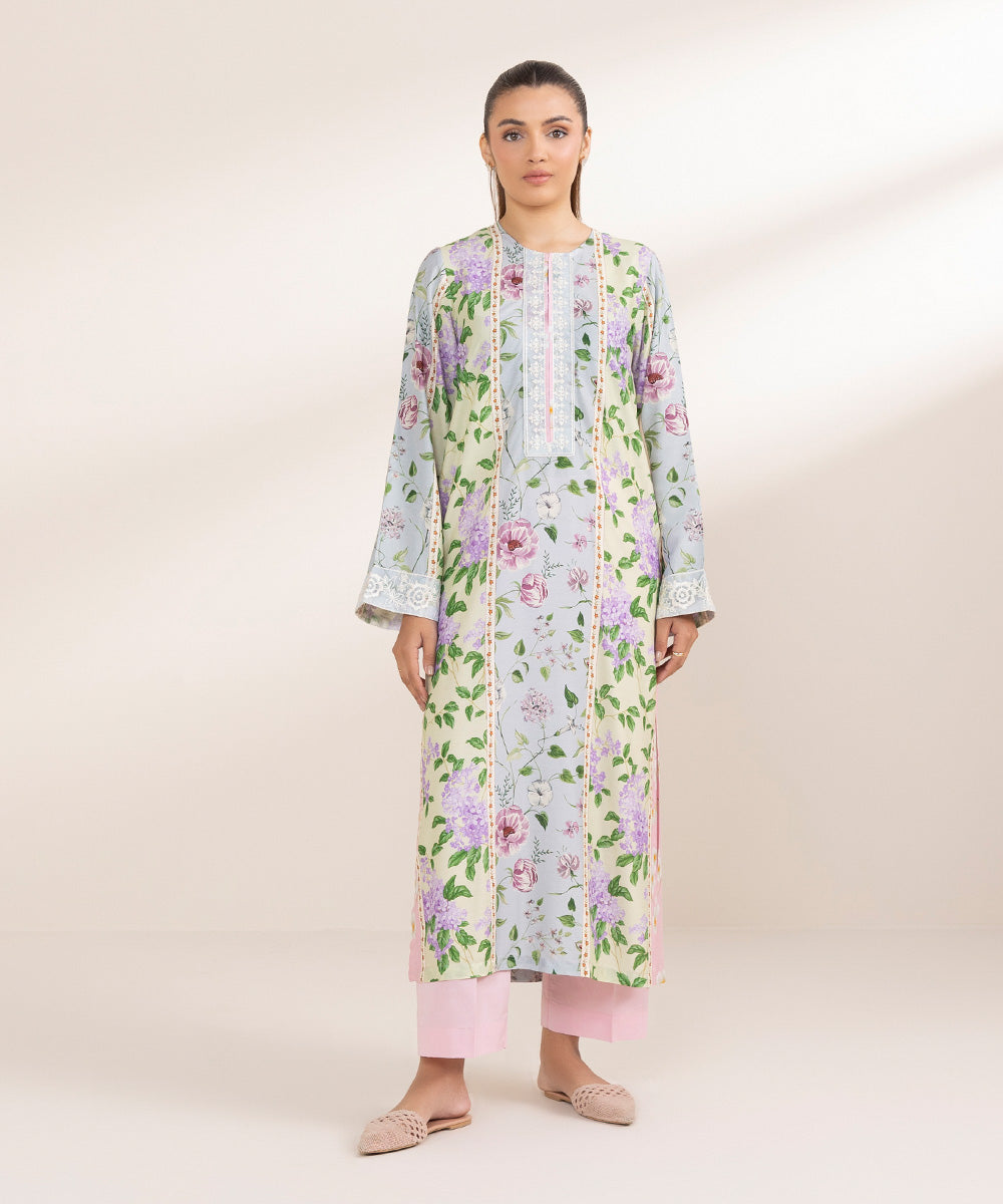 Women's Pret Arabic Lawn Embroidered Multi A-Line Shirt