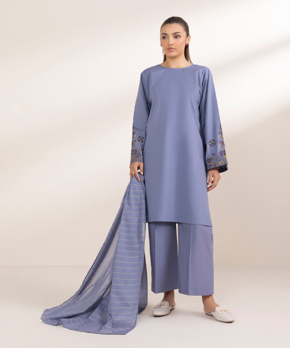 Zari Voile Grey Solid Dupatta