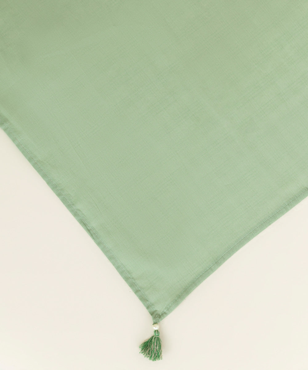 Textured Voile Green Solid Dupatta