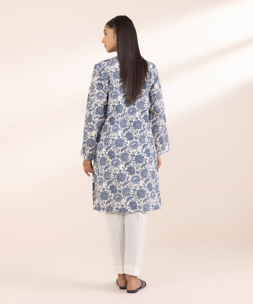 Women's Pret Lawn Blue Printed Boxy Shirt