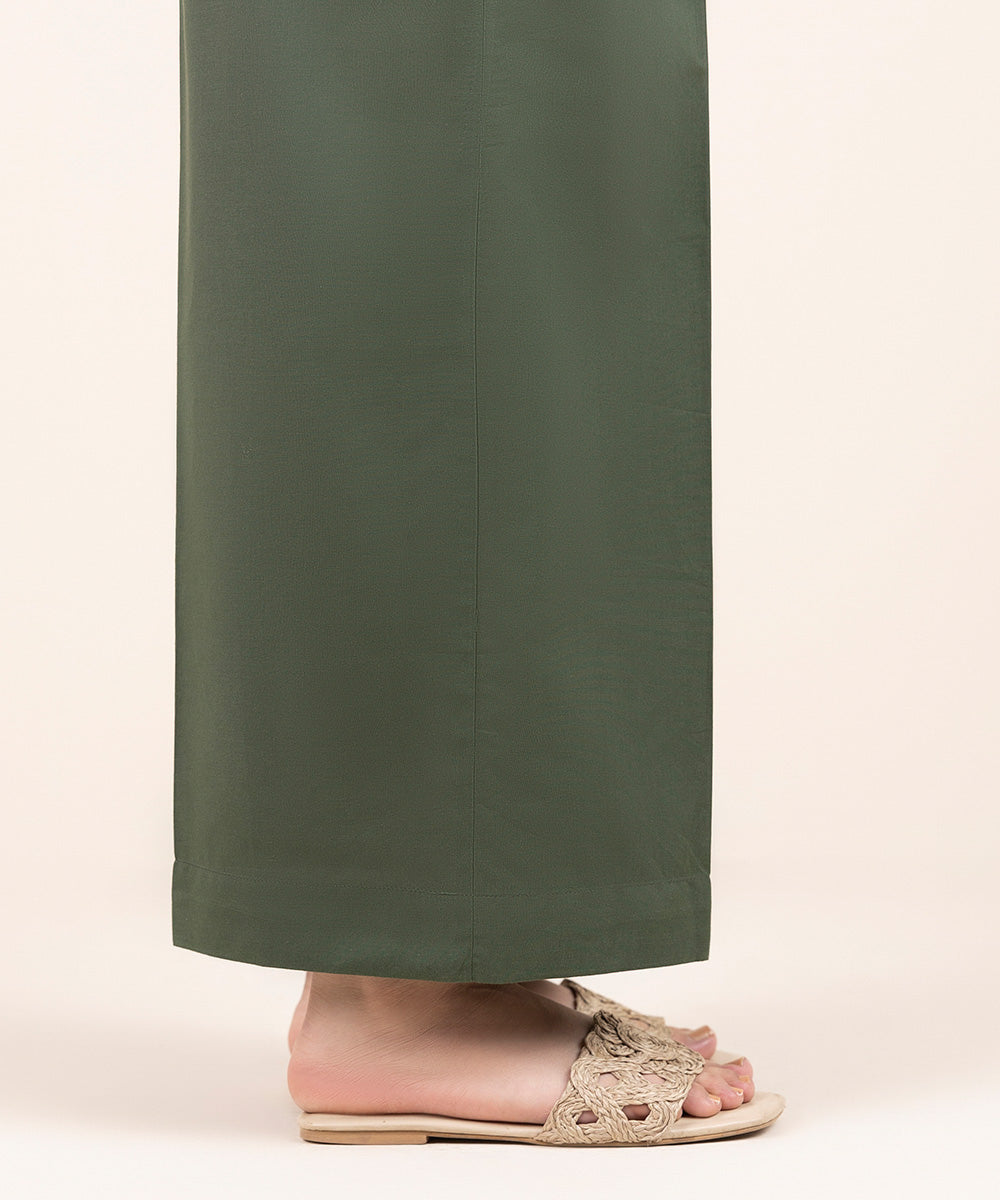 Women's Pret Cambric Green Solid Culottes