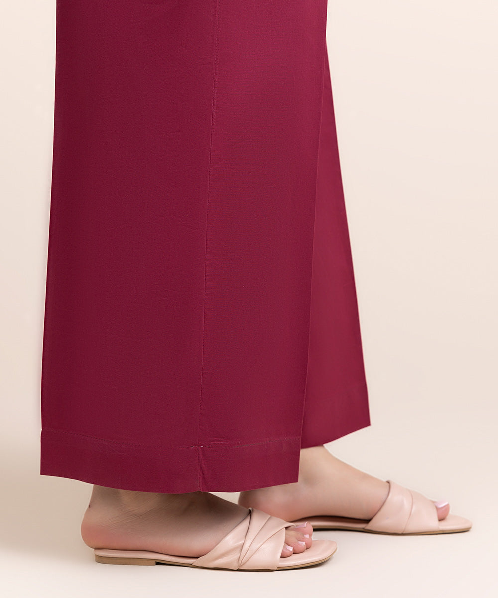 Women's Pret Cambric Red Solid Culottes