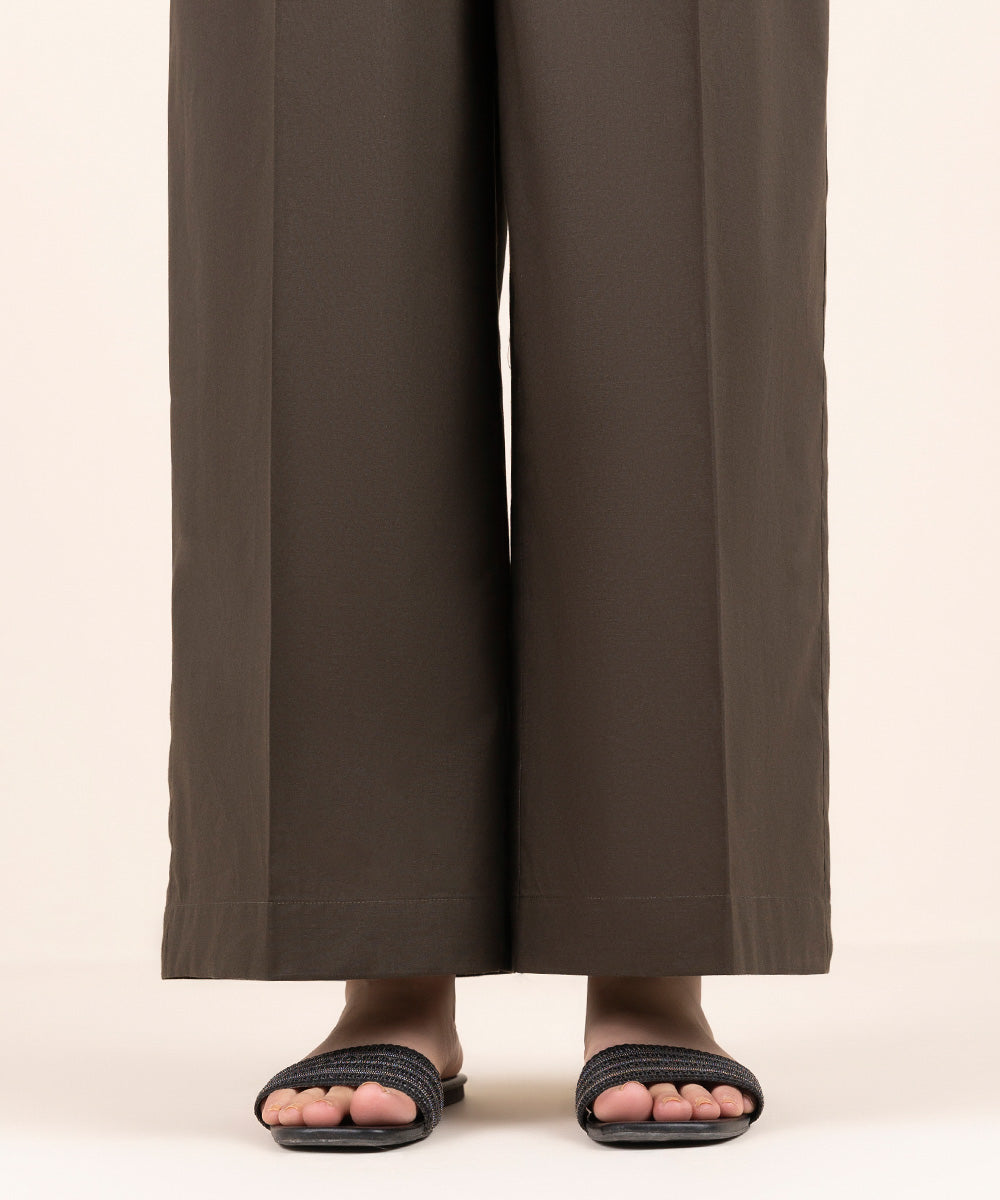 Women's Pret Cambric Brown Solid Culottes