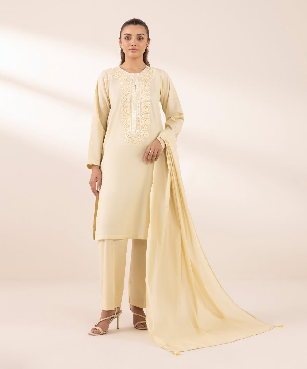 Fine Voile Beige Solid Dupatta