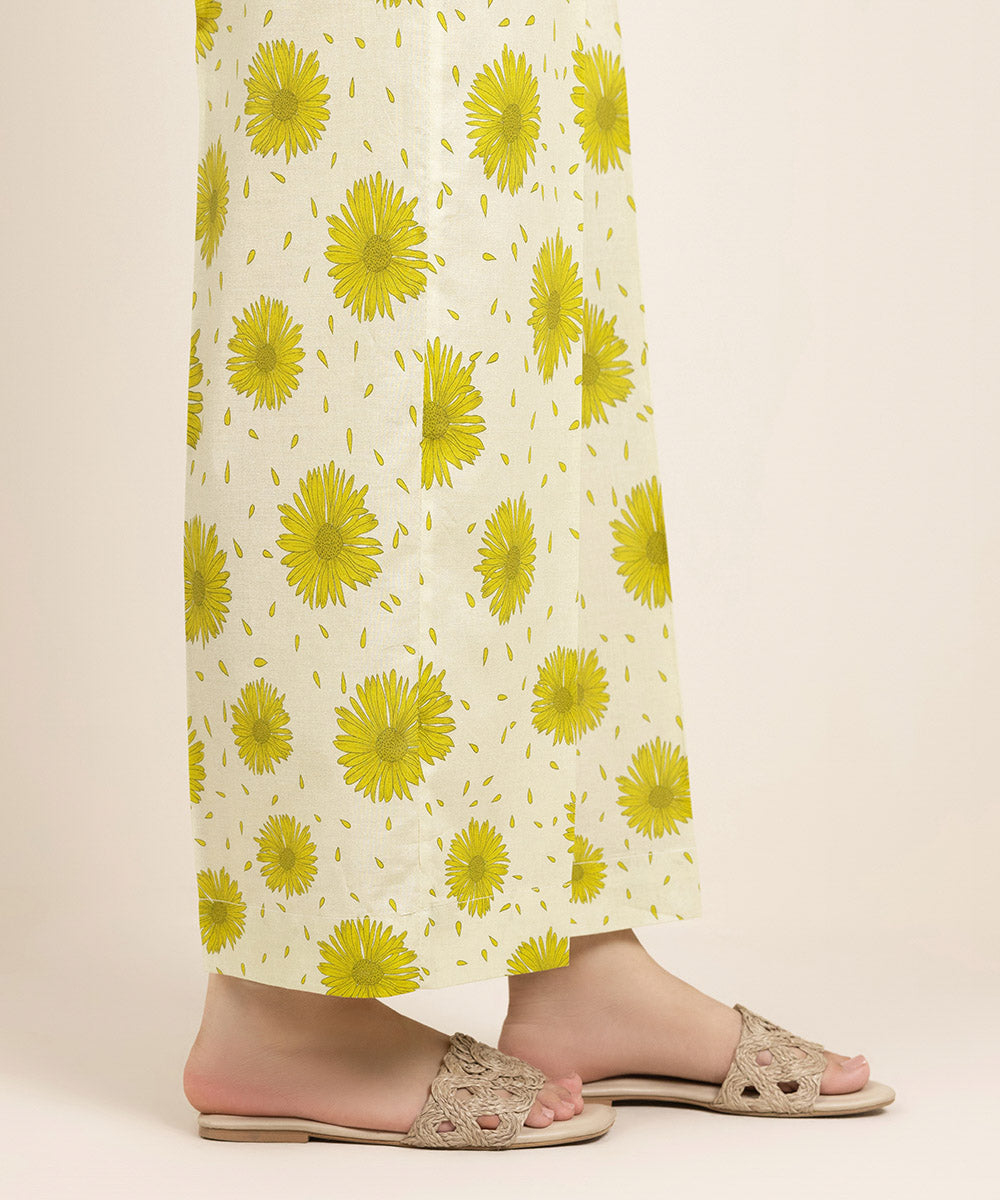 Women's Pret Cambric Printed Yellow Culottes