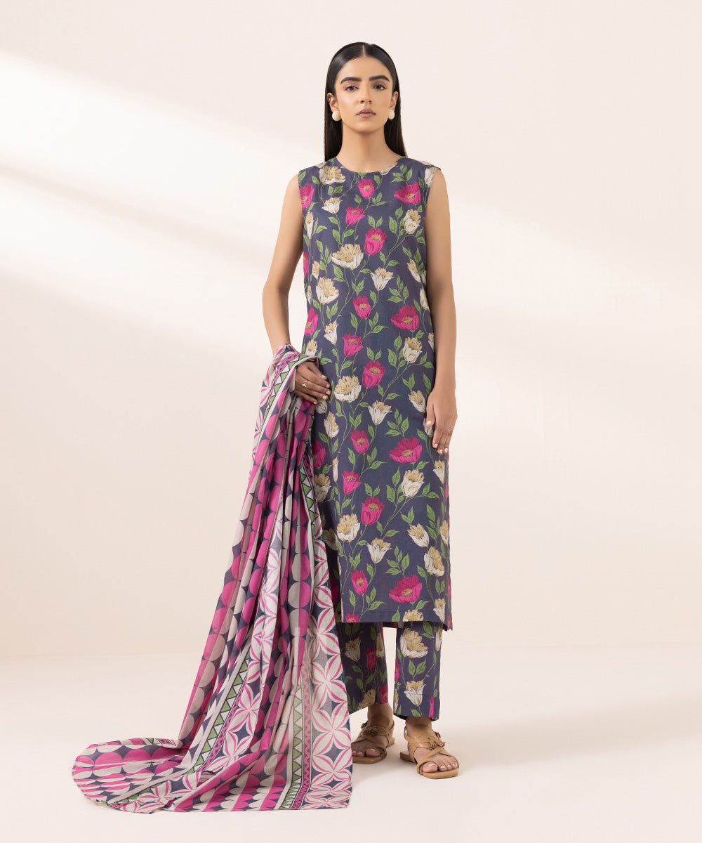 Fine Voile Multi Printed Dupatta