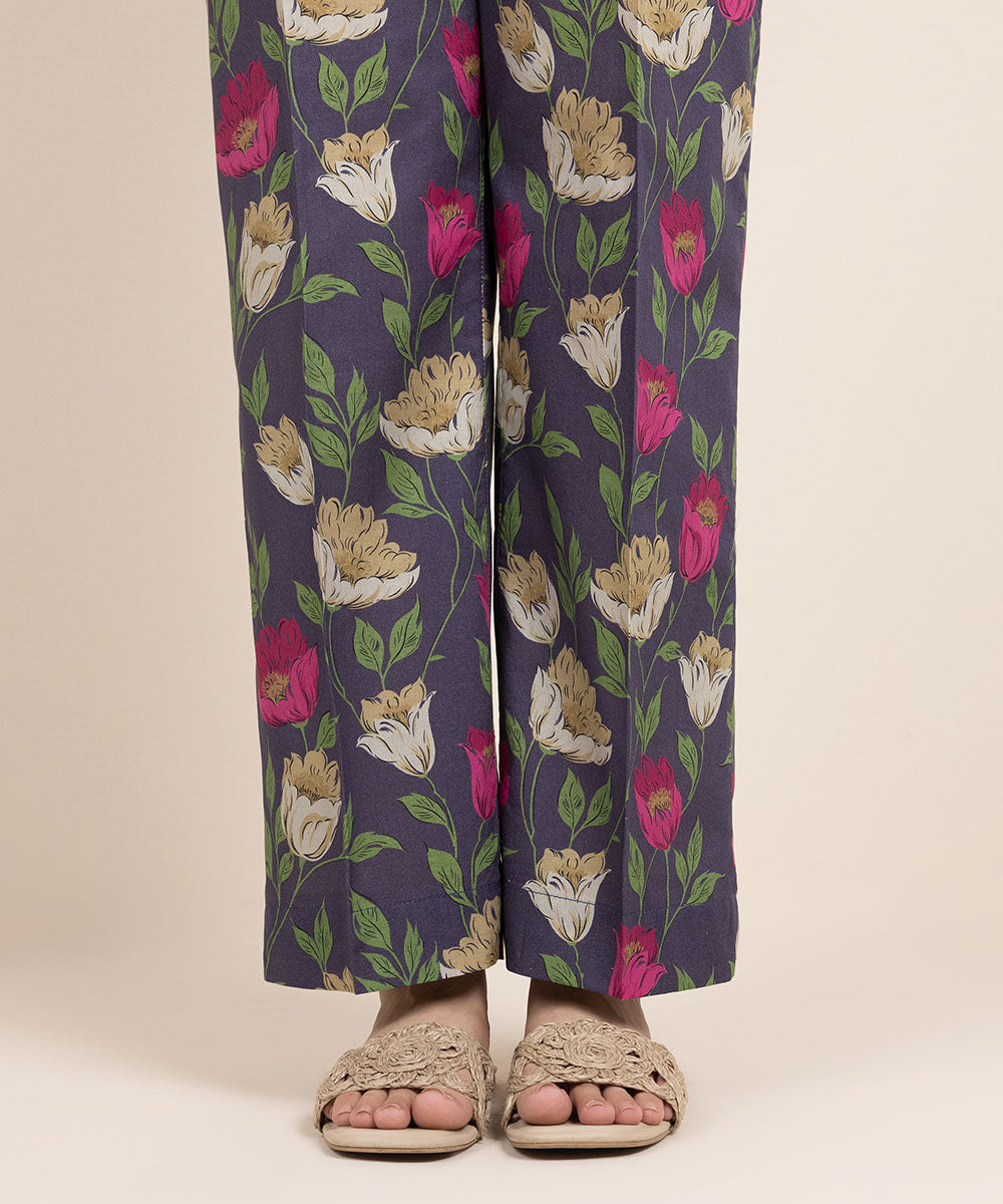 Women's Pret Cambric Printed Multi Straight Pants