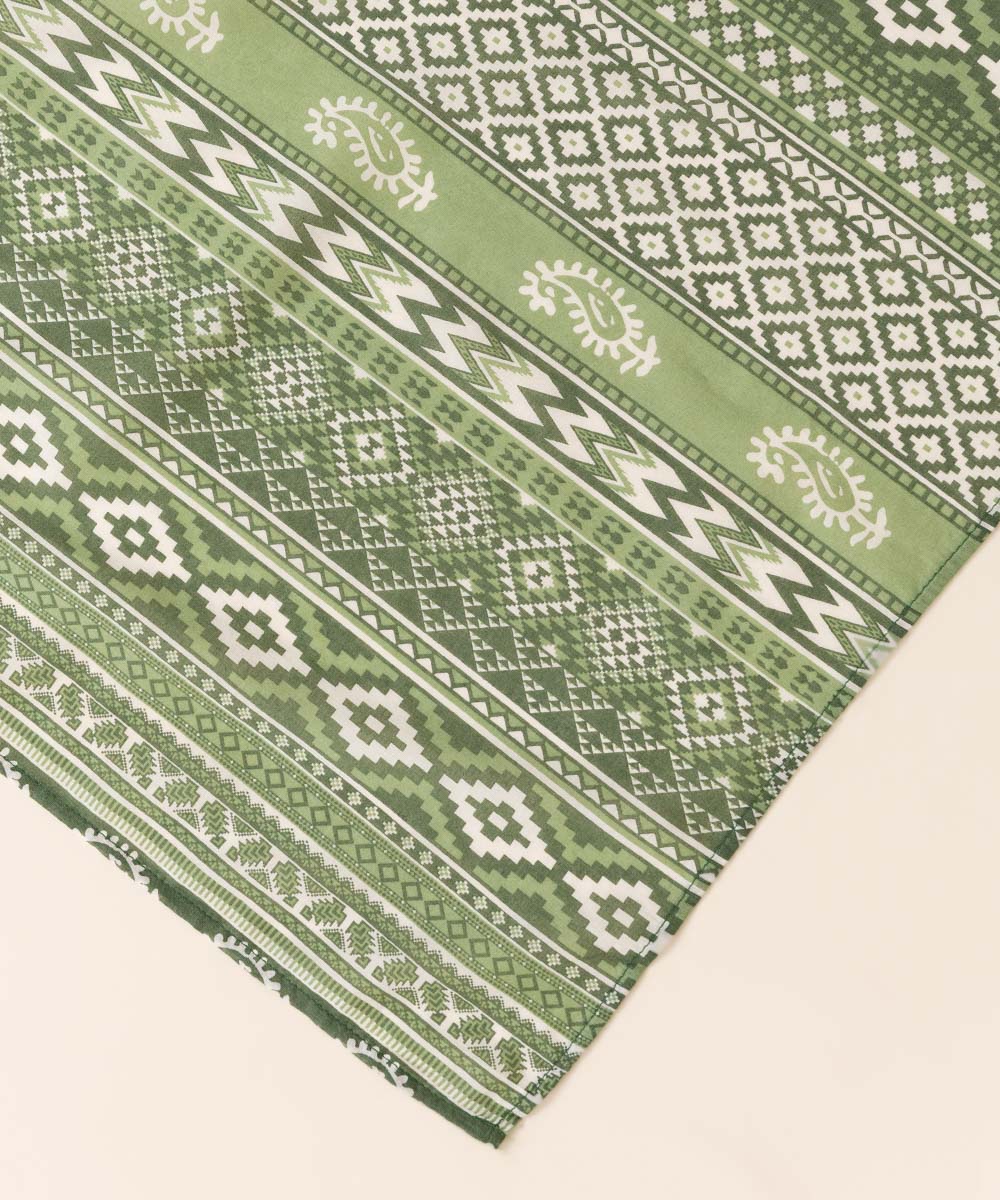 Fine Voile Green Printed Dupatta