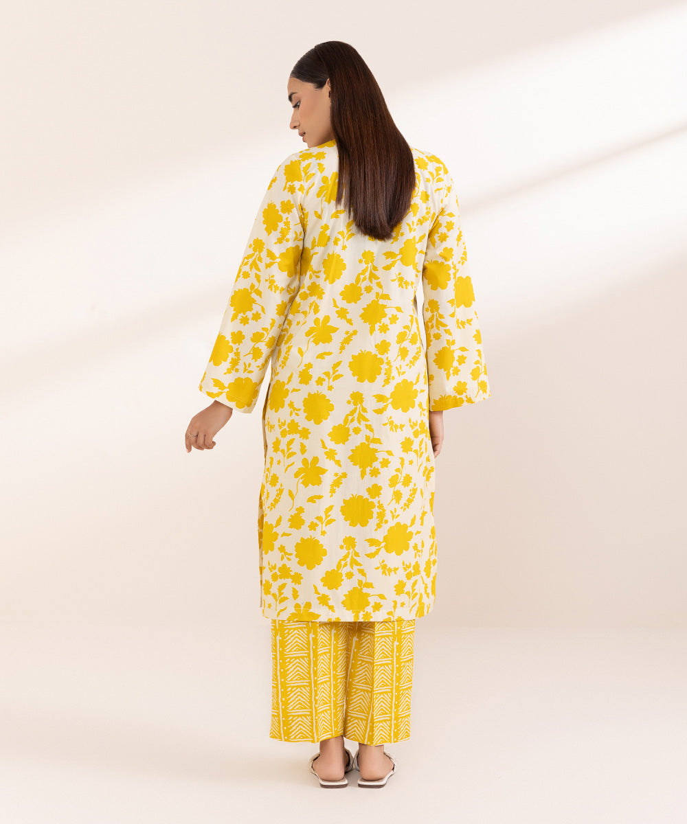 Women's Pret Cambric Yellow Embroidered A-Line Shirt