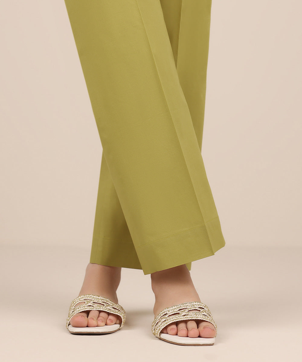 Women's RTW Cambric Green Solid Culottes