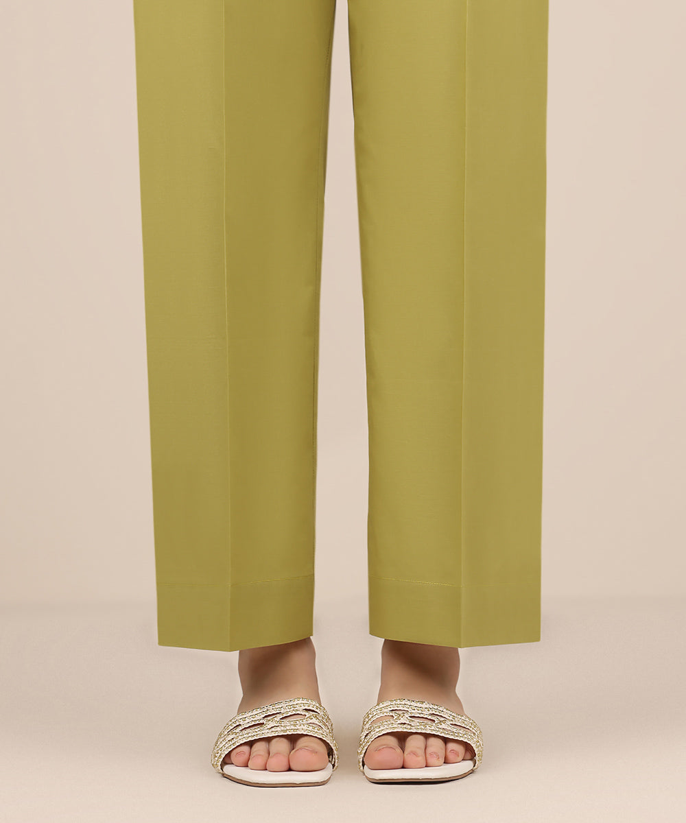 Women's RTW Cambric Green Solid Culottes