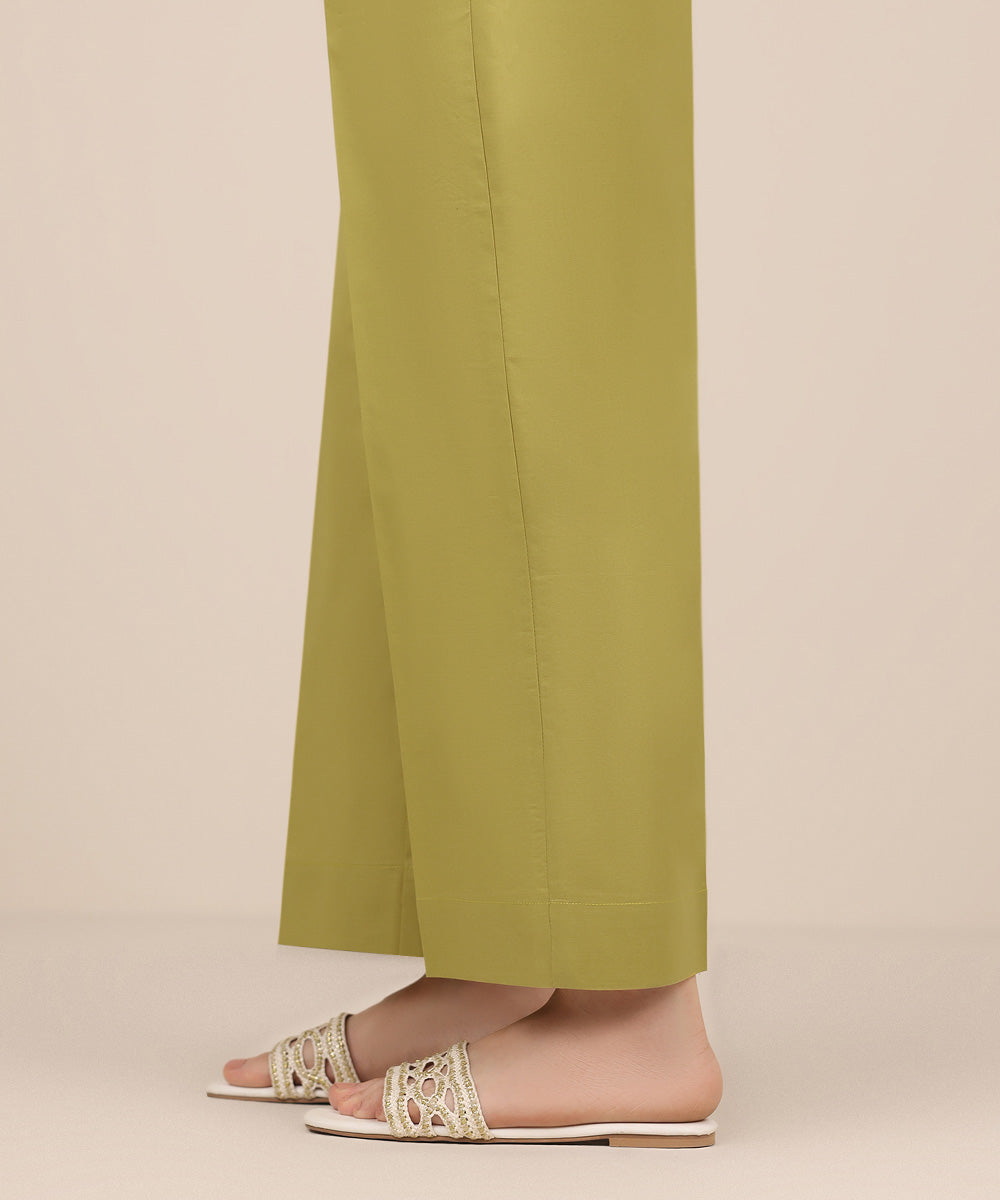 Women's RTW Cambric Green Solid Culottes