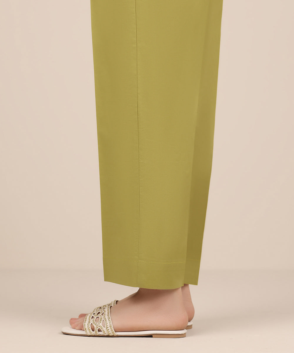 Women's RTW Cambric Green Solid Culottes