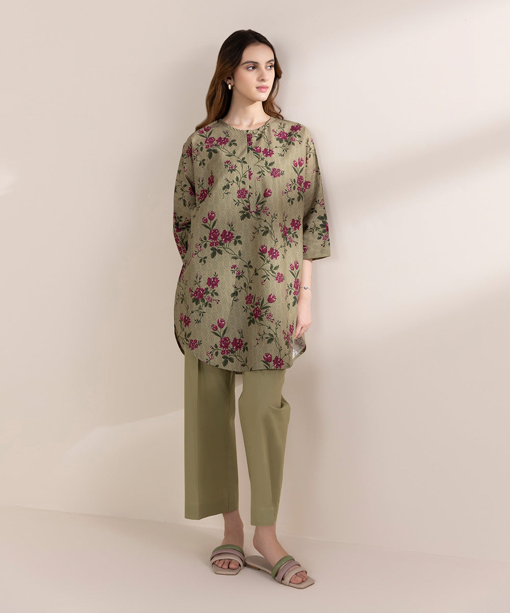 Women's RTW Lawn Multi Printed Boxy Shirt