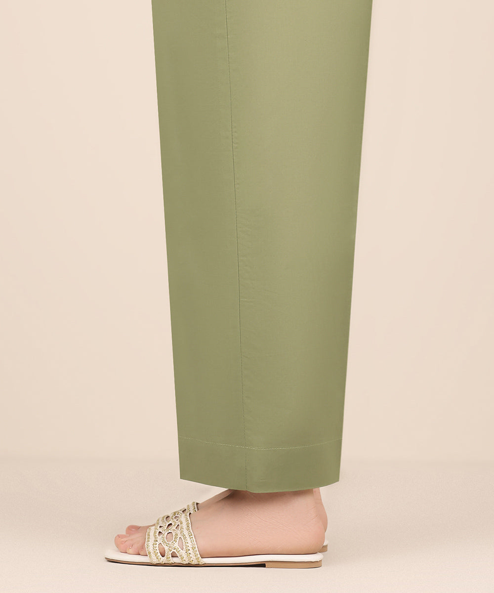 Women's RTW Cambric Green Solid Culottes
