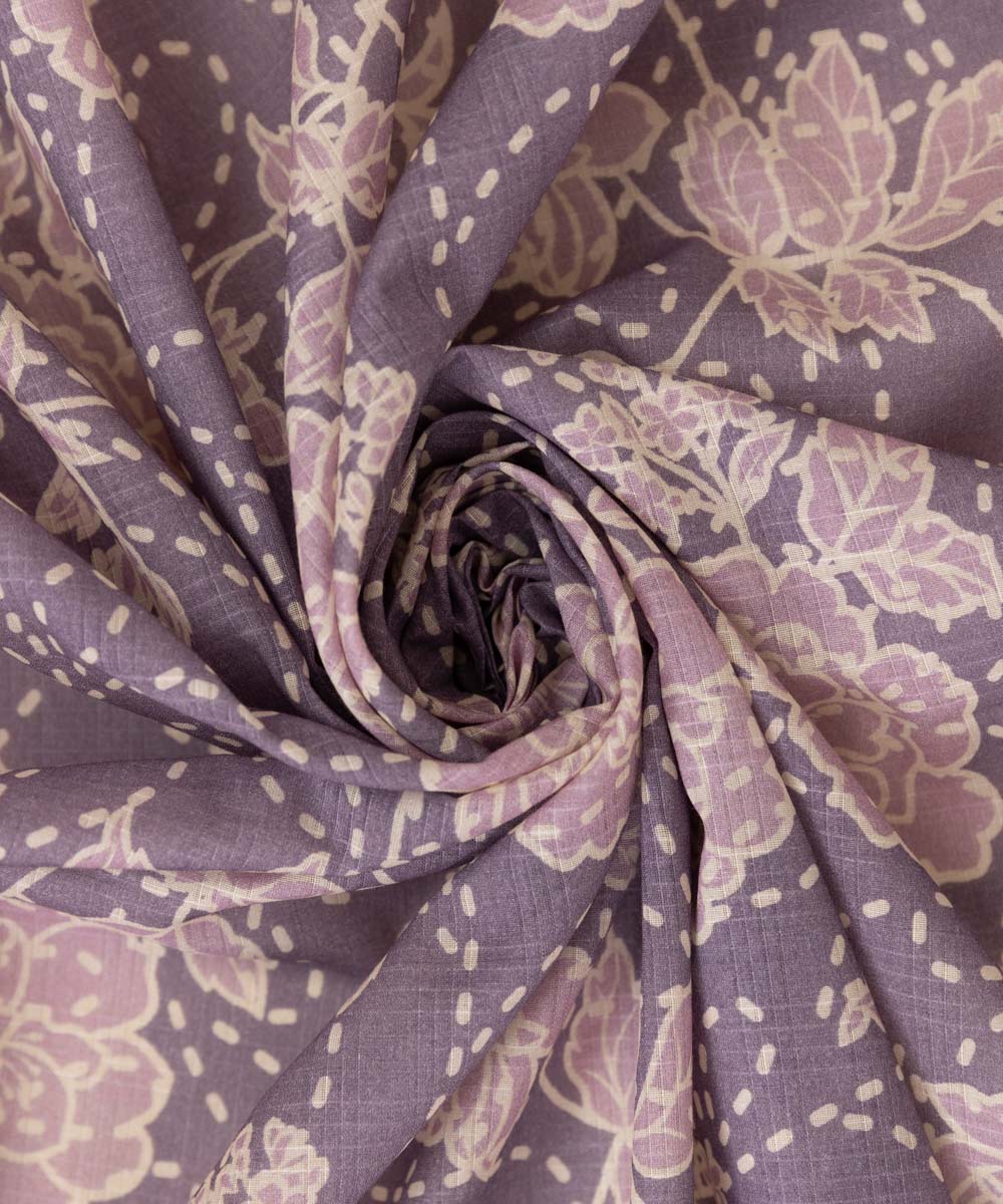 Fine Voile Purple Printed Dupatta