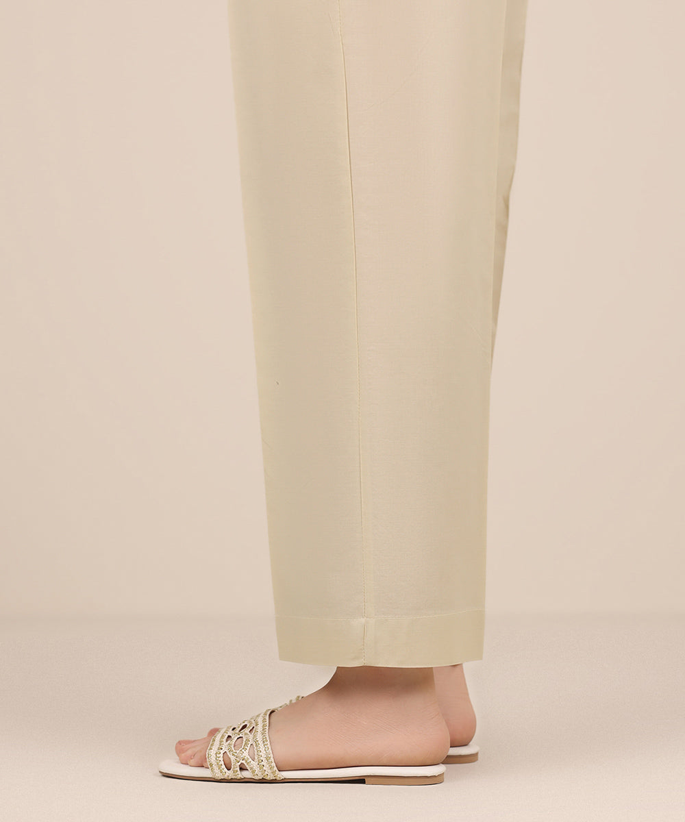 Women's RTW Cambric Beige Solid Culottes