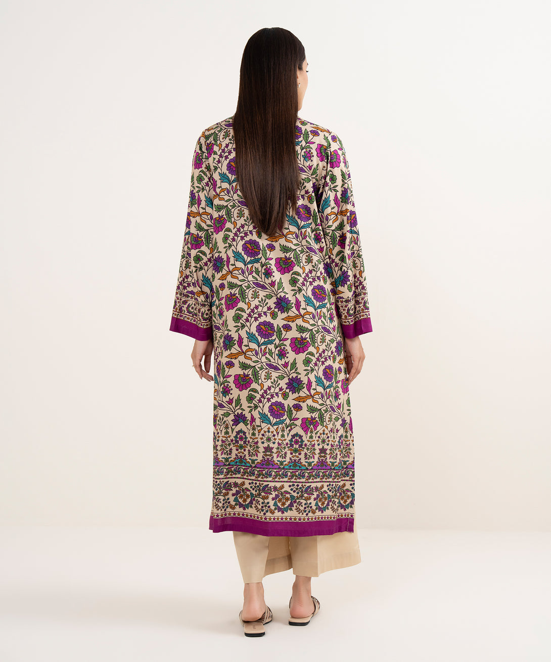 Women's RTW Arabic Lawn Multi Printed Straight Shirt