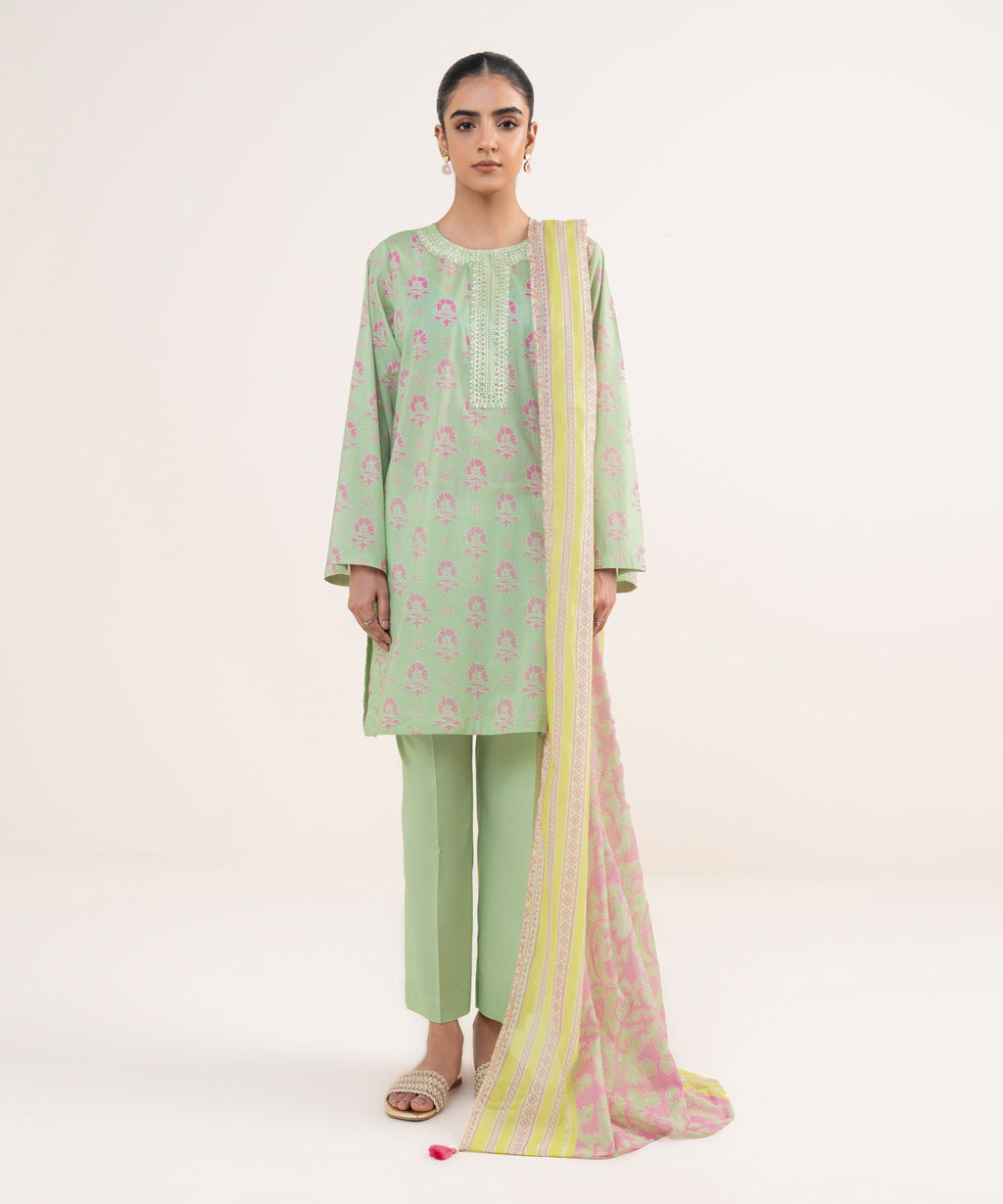Fine Volie Pink Printed Dupatta